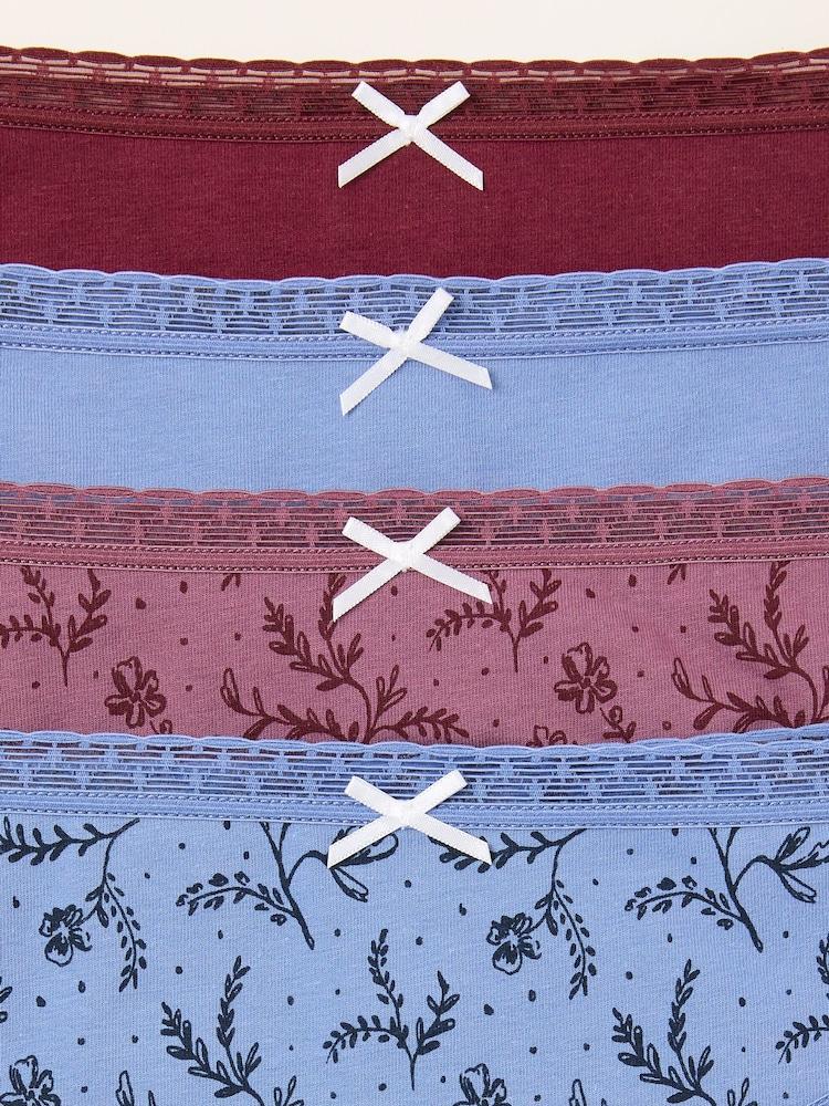 Fat Face Multi Floral 4 Pack High Leg Knickers