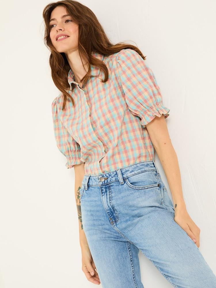 Fat Face Multi Kat 100% Cotton Embroidered Shirt