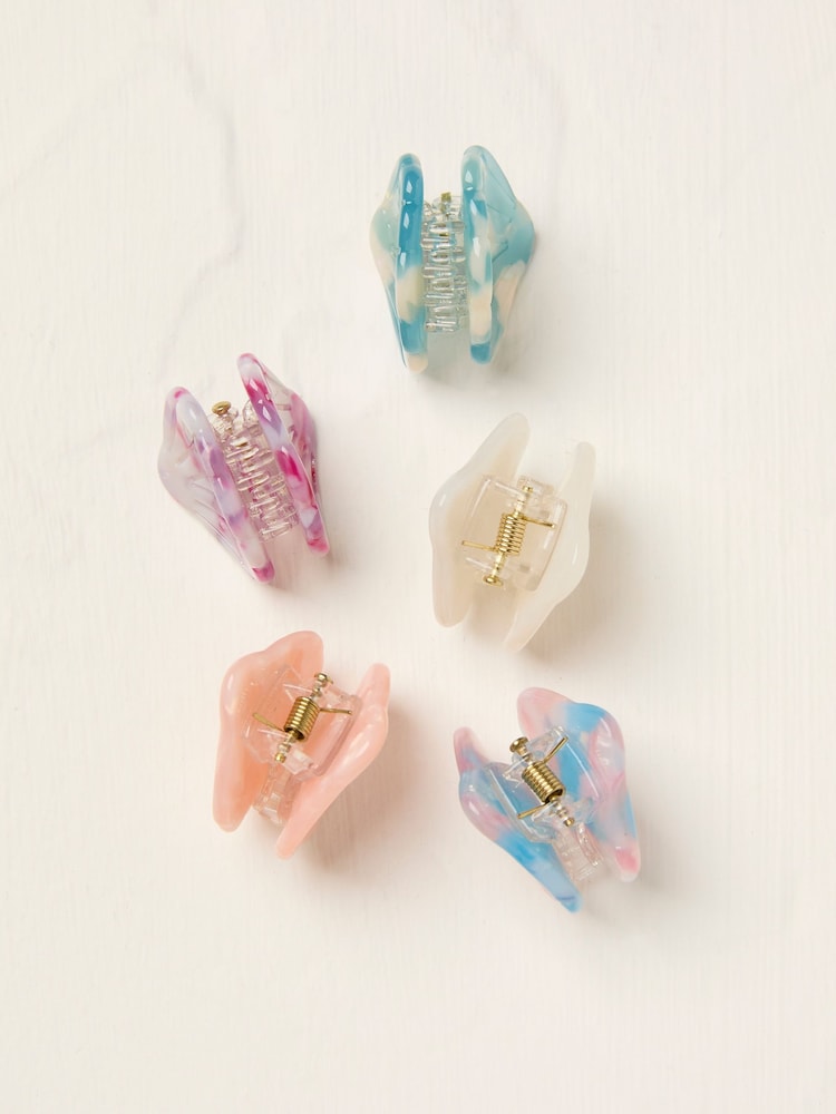 Fat Face Multi Mini Shell Hair Clips 5 Pack