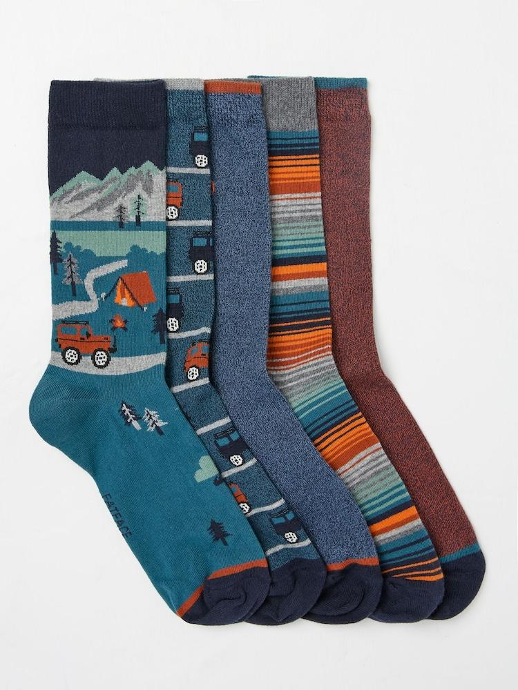 Fat Face Multi Off Roader 5 Pack Men's Socks