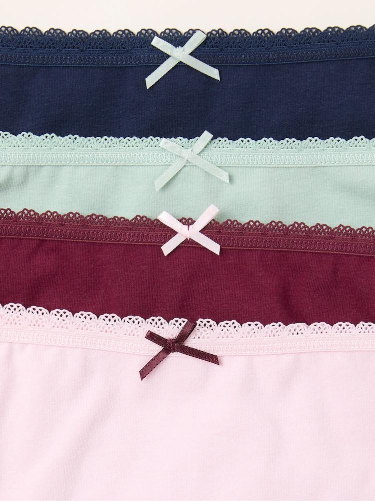 Fat Face Multi Plain 4 Pack High Leg Knickers
