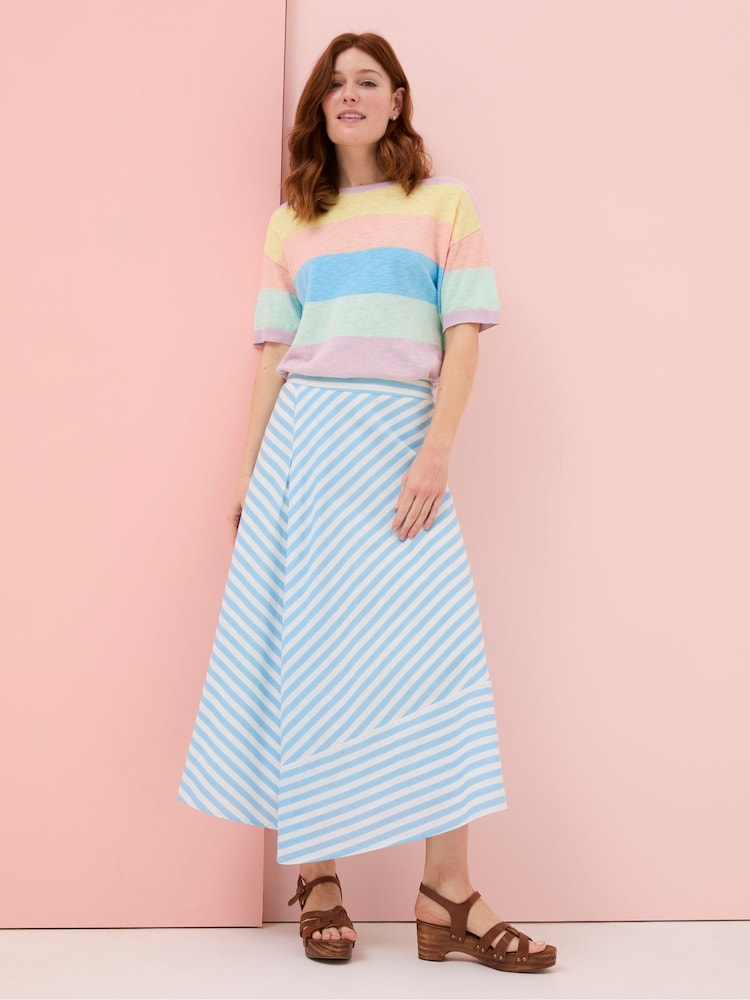 Fat Face Multi Sorbet Linen Stripe Knit T-Shirt