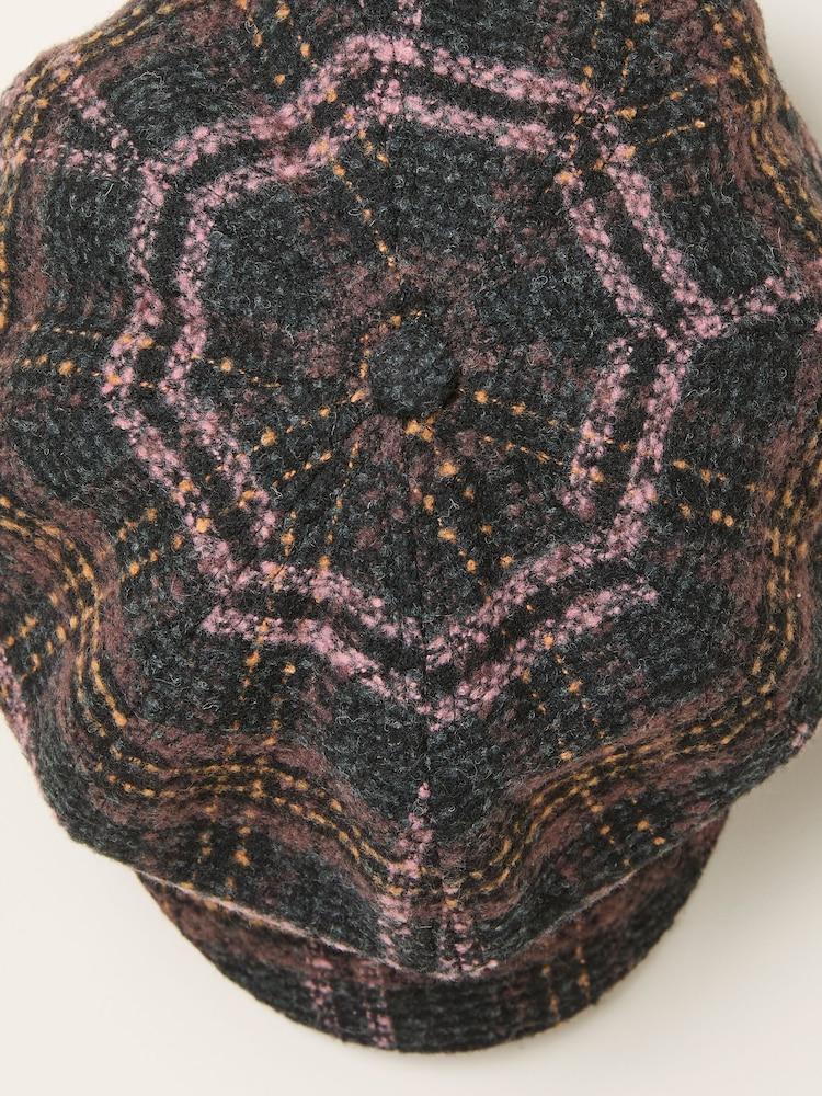 fat face Multi Tweed Baker Boy Hat