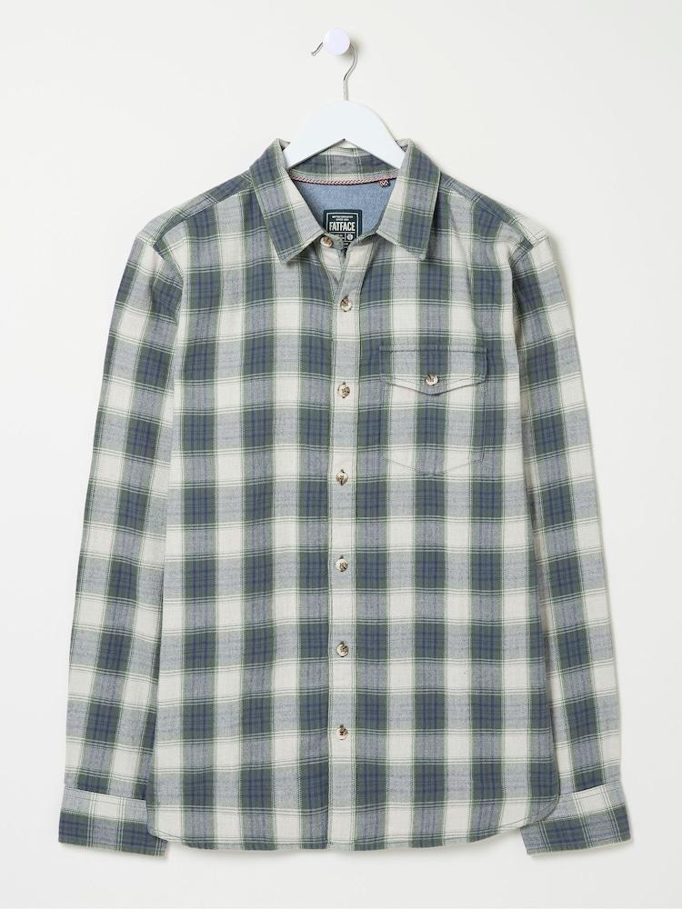 fat face Murton Green Long Sleeve Check Shirt