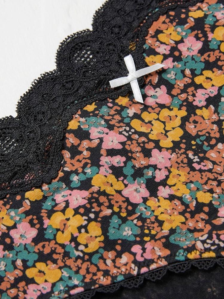 fat face Nadine Black Mini Floral Knickers