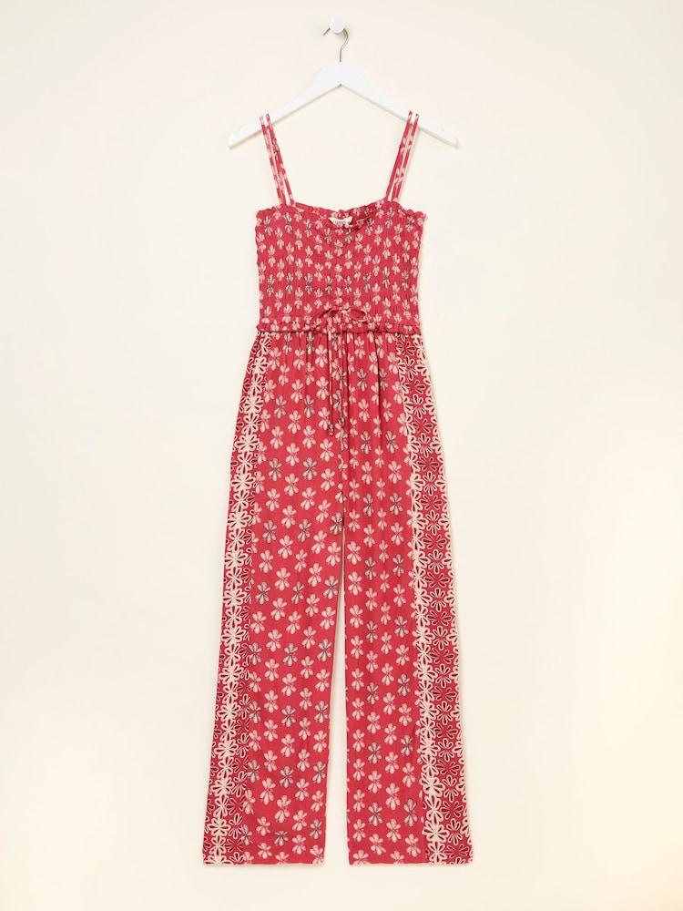fat face Natalie Dark Pink Earth Geo Jumpsuit