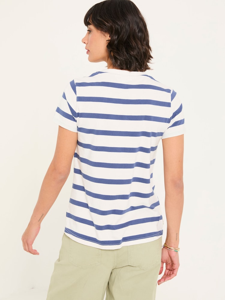 Fat Face Natalie Ivory Short Sleeve Stripe T Shirt