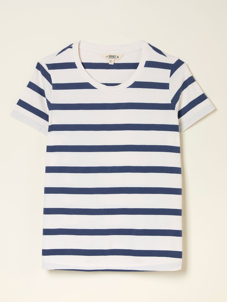 fat face Natalie Ivory Short Sleeve Stripe T Shirt