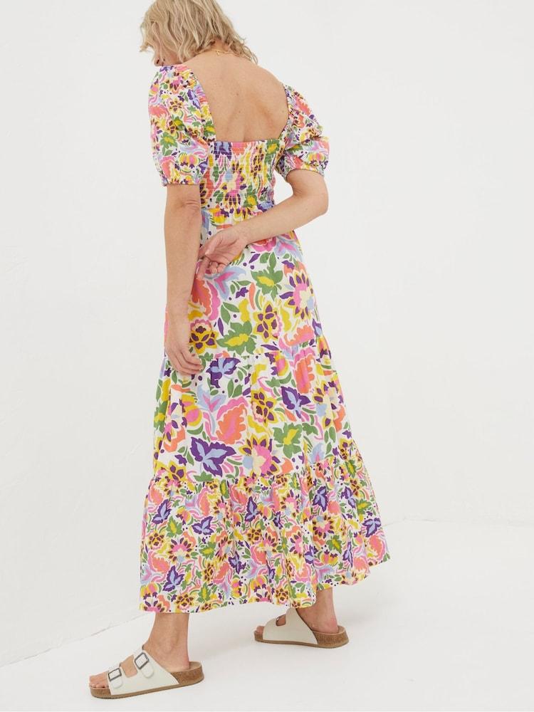 Fat Face Natural Art Floral Midi Dress