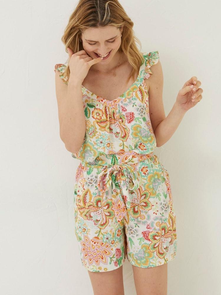 Fat Face Natural Faye Paradise Floral Shorts