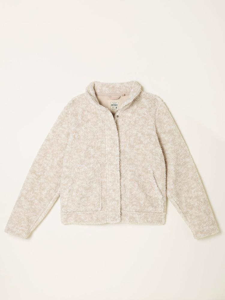 fat face Natural Fleece Bomber Zip Through Jacket