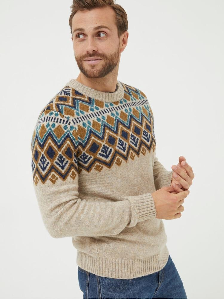 Fat Face Natural Ives Crew Jumper