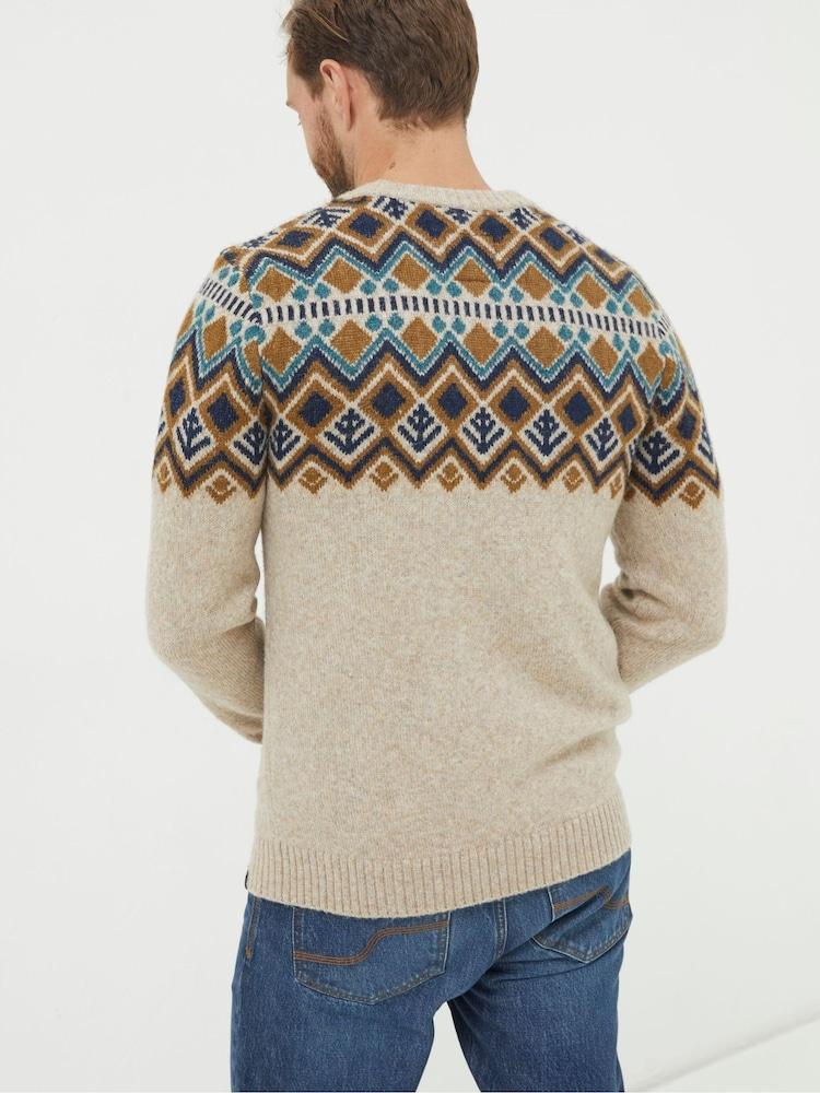 Fat Face Natural Ives Crew Jumper