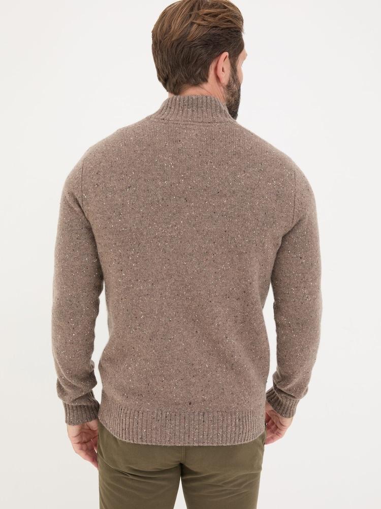 Fat Face Natural Lambswool Half Neck Jumper