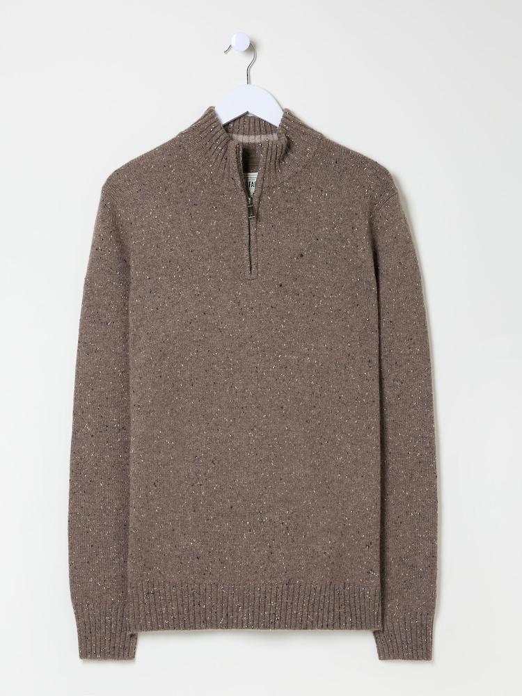 fat face Natural Lambswool Half Neck Jumper