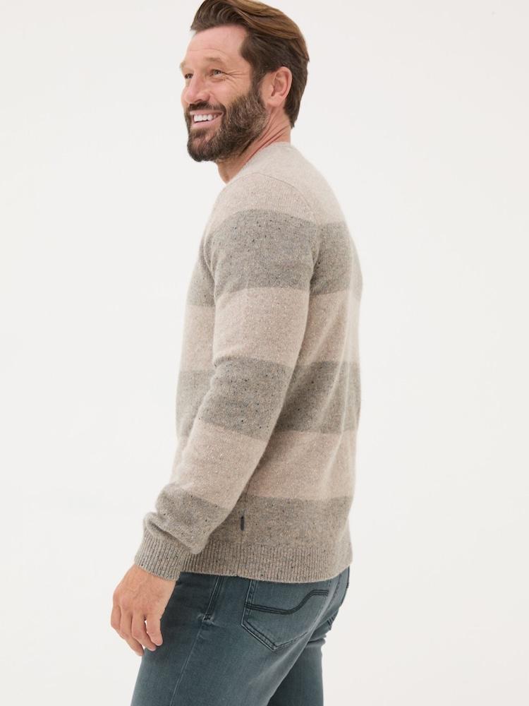 Fat Face Natural Lambswool Knitted Crew Jumper
