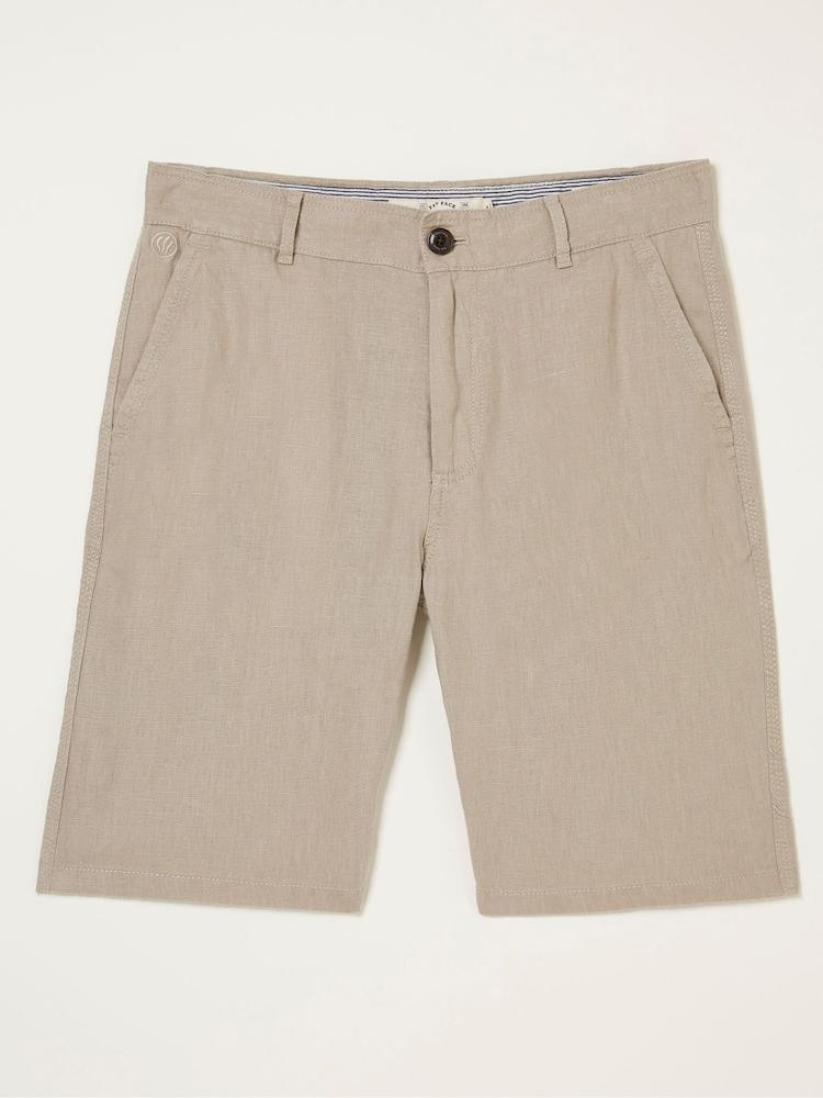 fat face Natural Linen Flat Front Shorts