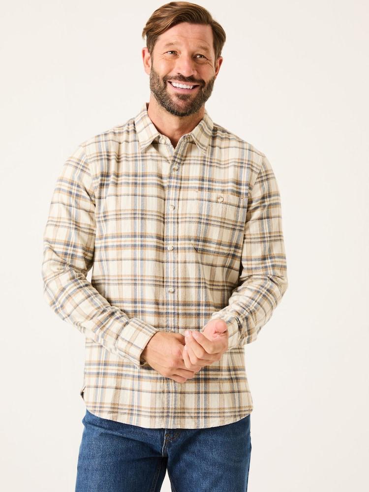 Fat Face Natural Long Sleeve Trent Check Shirt