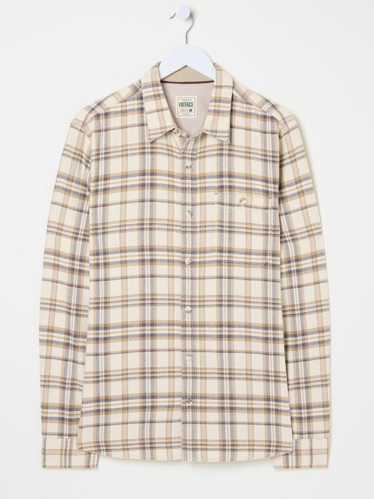 fat face Natural Long Sleeve Trent Check Shirt