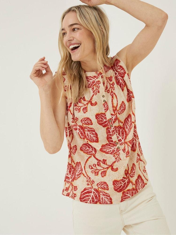 Fat Face Natural Morgan Vine Floral Cami