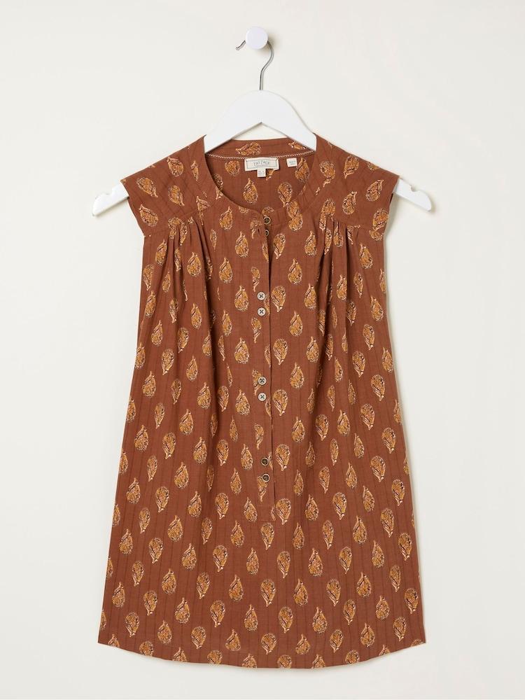 fat face Natural Morgan Woodblock Cami Blouse