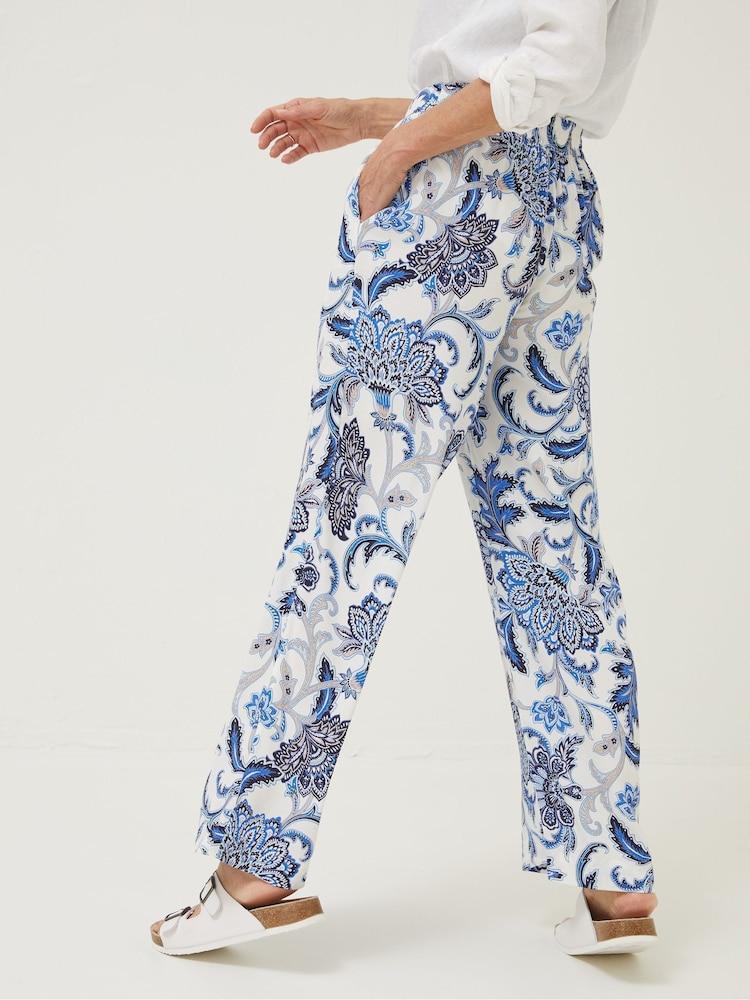 Fat Face Natural Palace Floral Palazzo Trousers