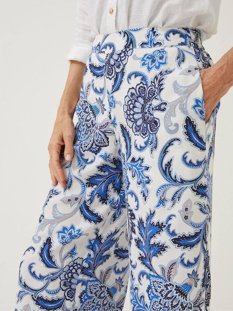 fat face Natural Palace Floral Palazzo Trousers