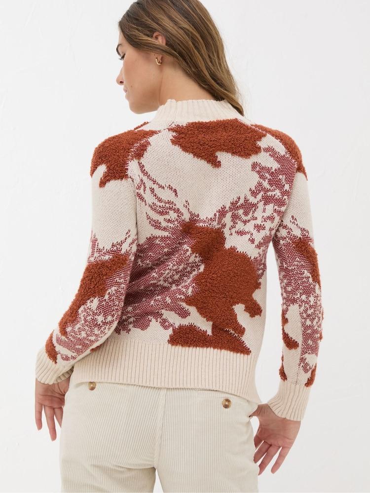 Fat Face Natural Pattern Funnel Neck