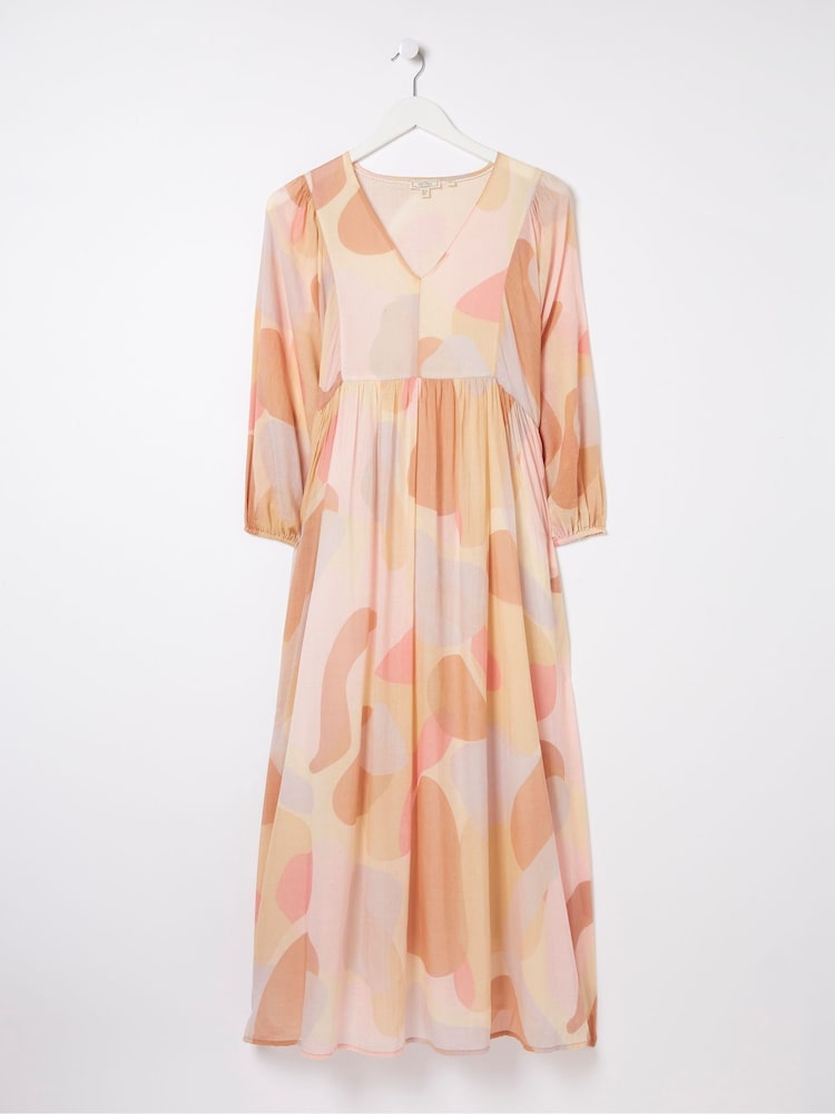 fat face Natural Printed Abstract Midi Dress