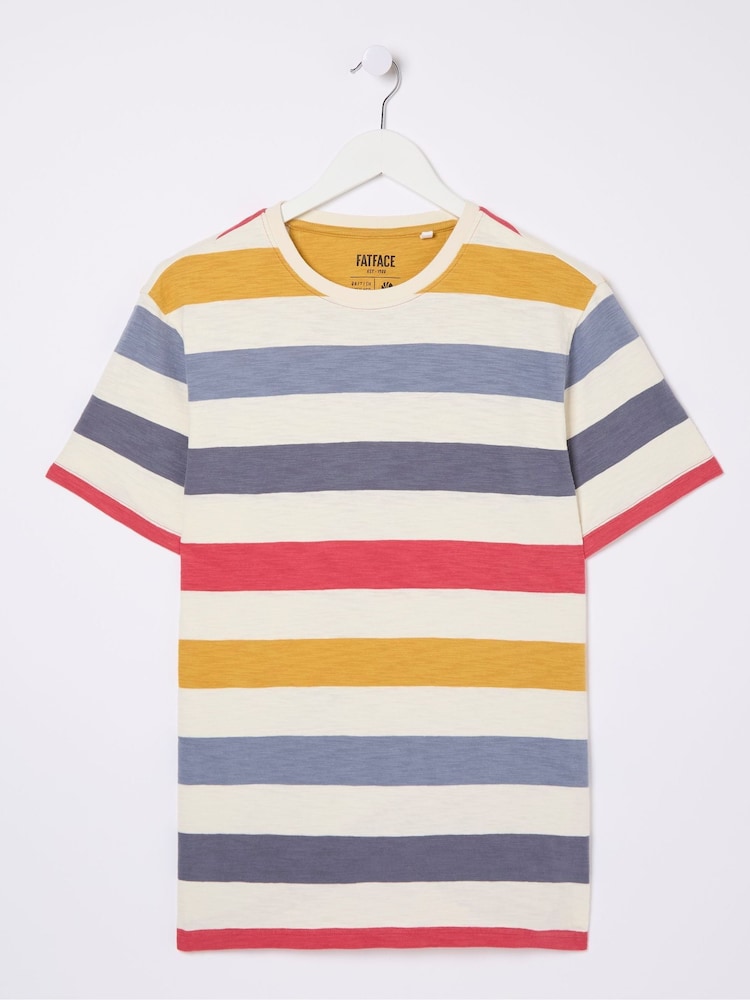 fat face Natural Seacombe Block Stripe T-Shirt