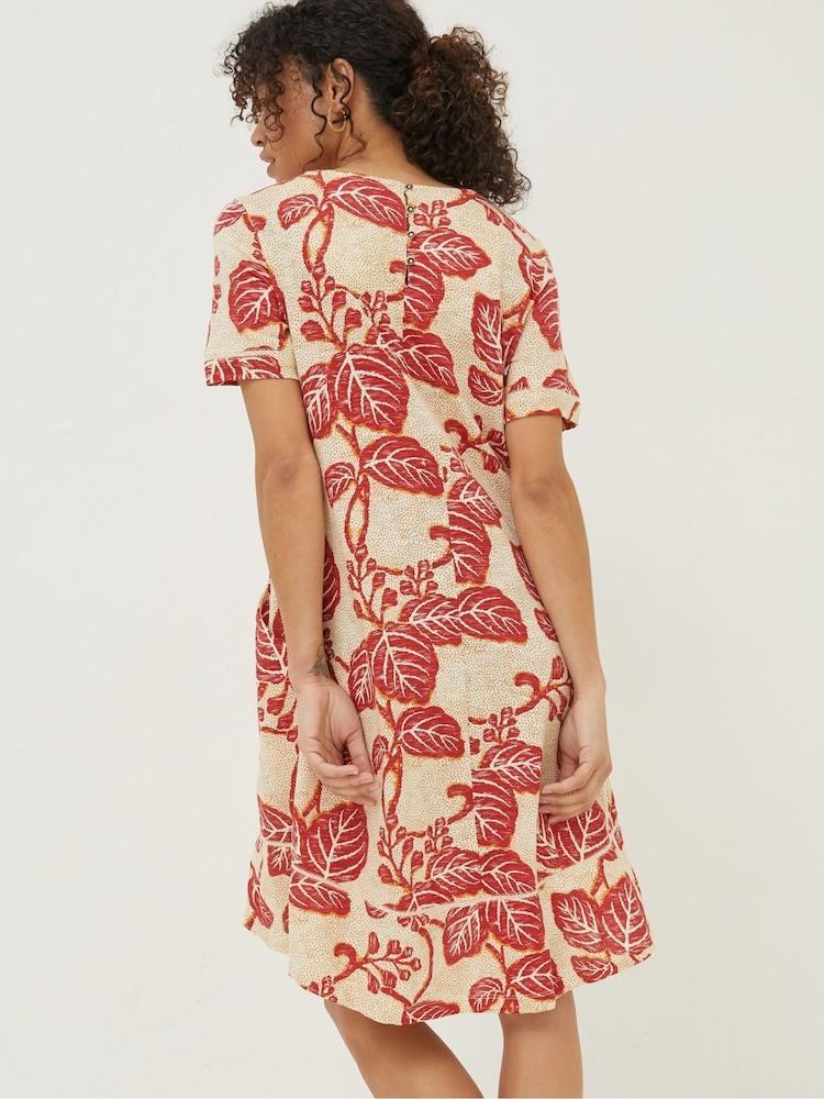 Fat Face Natural Simone Vine Jersey Dress