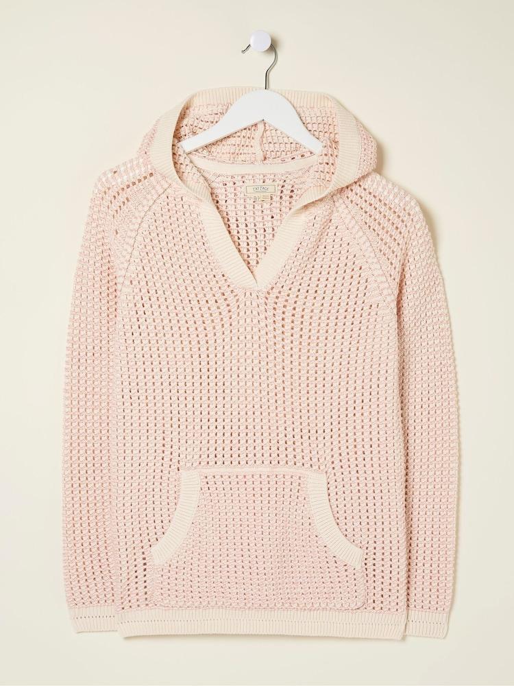 fat face Natural Stripe Knitted Hoodie