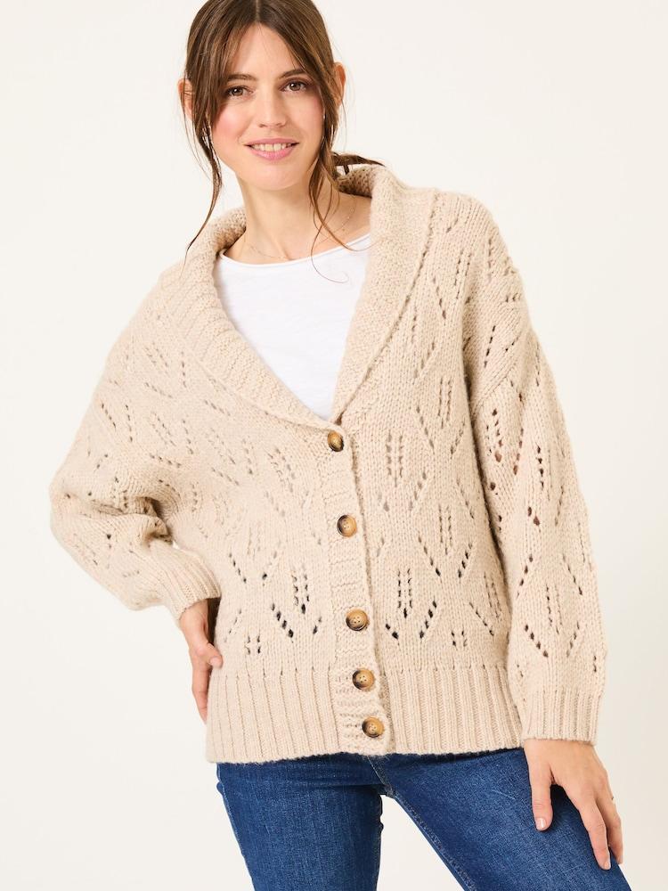 Fat Face Natural Sylvie Knitted Cardigan