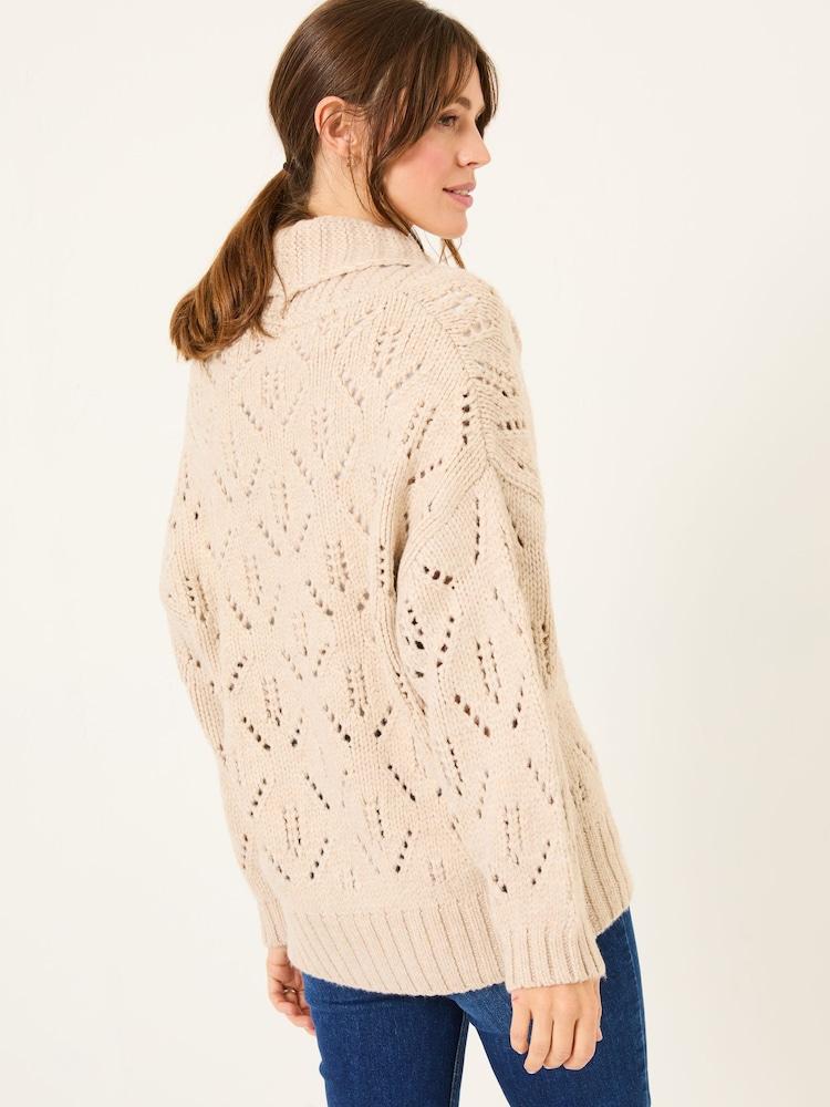 Fat Face Natural Sylvie Knitted Cardigan