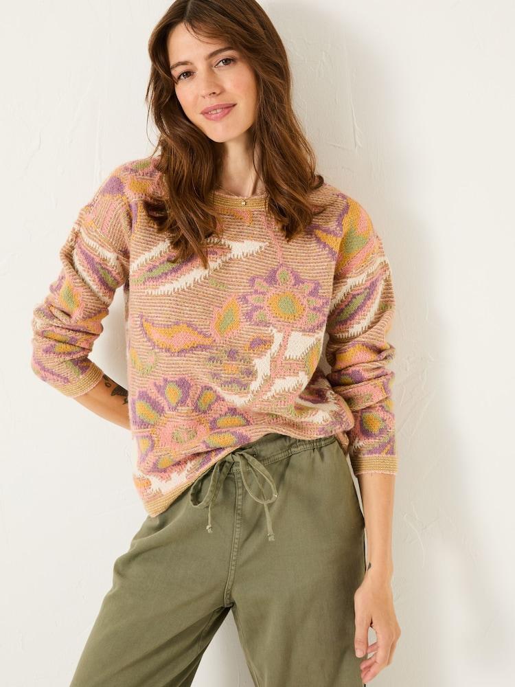 Fat Face Natural Wilding Knitted Pattern Jumper