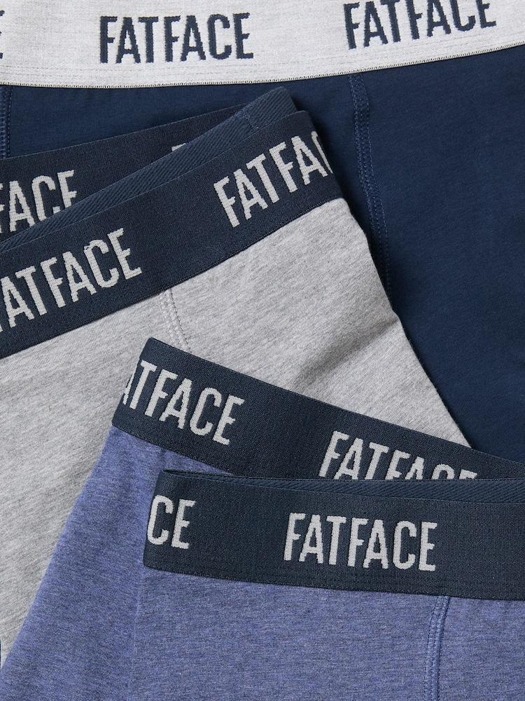 Fat Face Navy 10 Pairs Of Plain Boxers