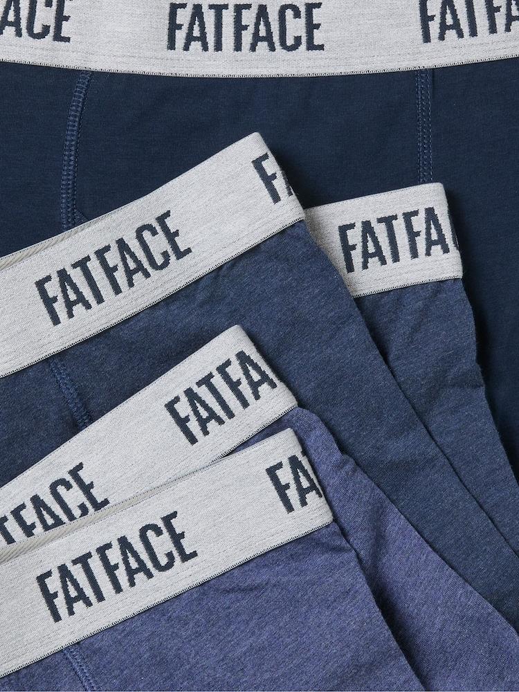 fat face Navy 3 Pairs of Plain Boxers