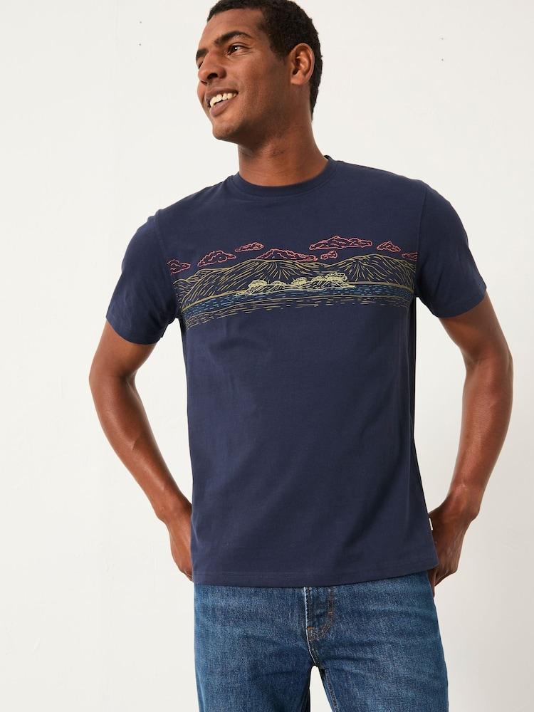 Fat Face Navy Alfresco Graphic T-Shirt