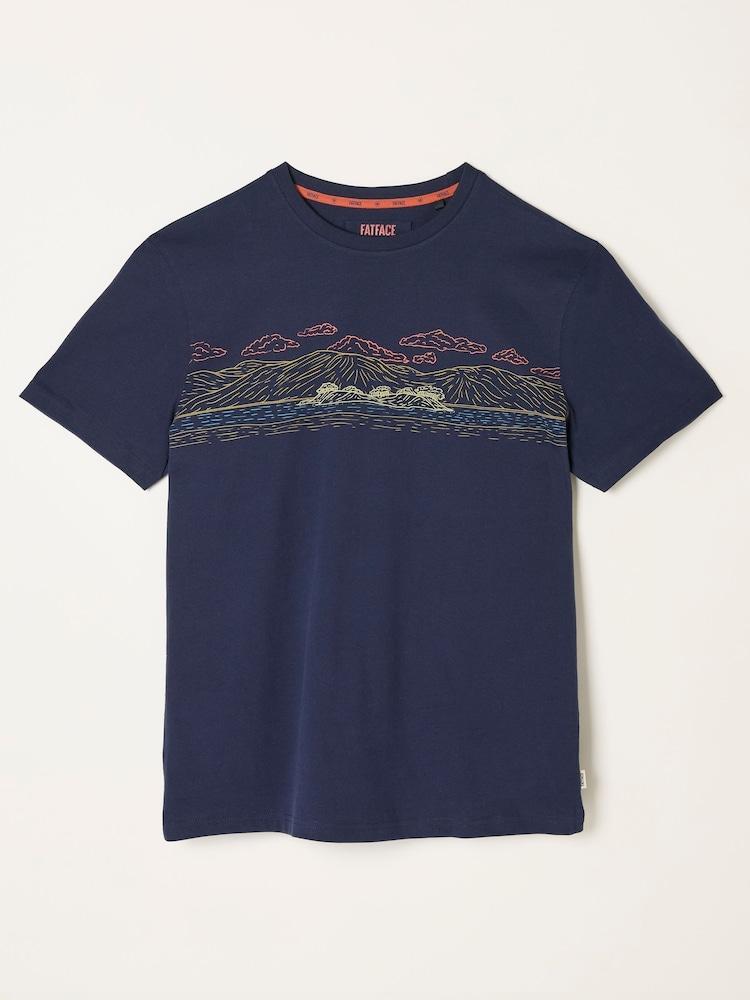 fat face Navy Alfresco Graphic T-Shirt