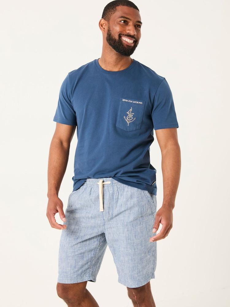Fat Face Navy Anchor Pocket Tshirt