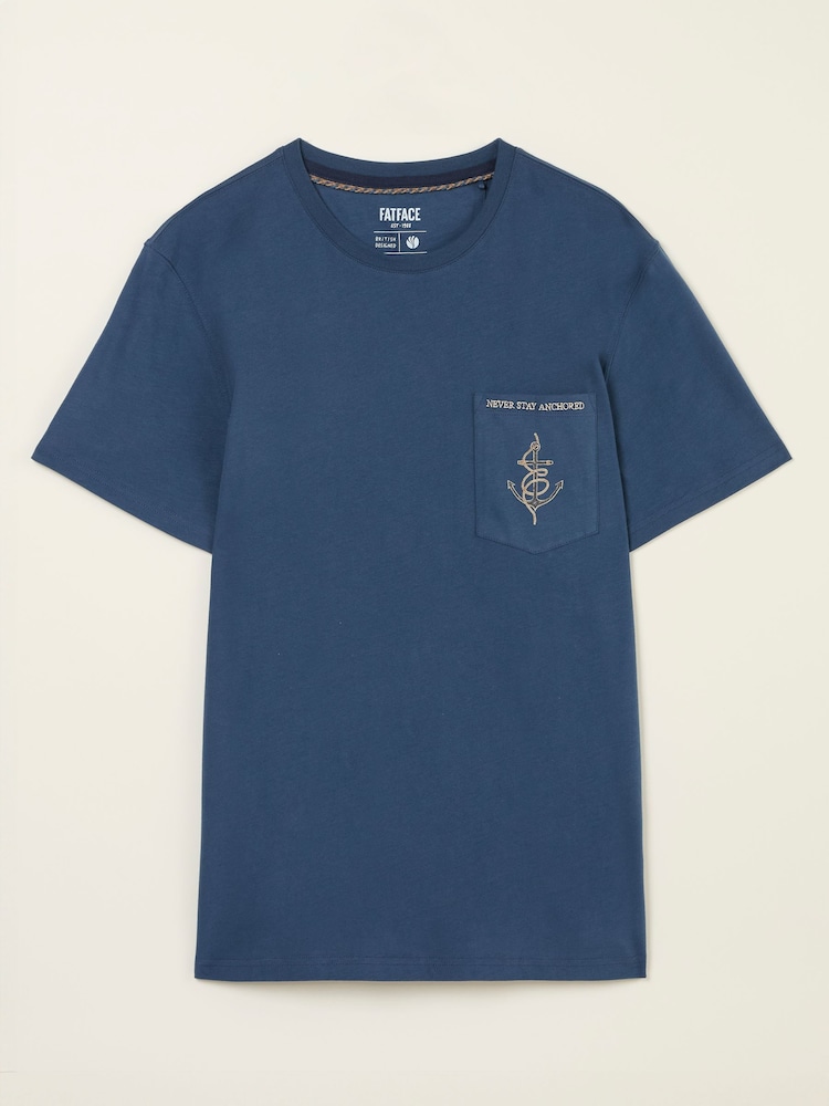 fat face Navy Anchor Pocket Tshirt