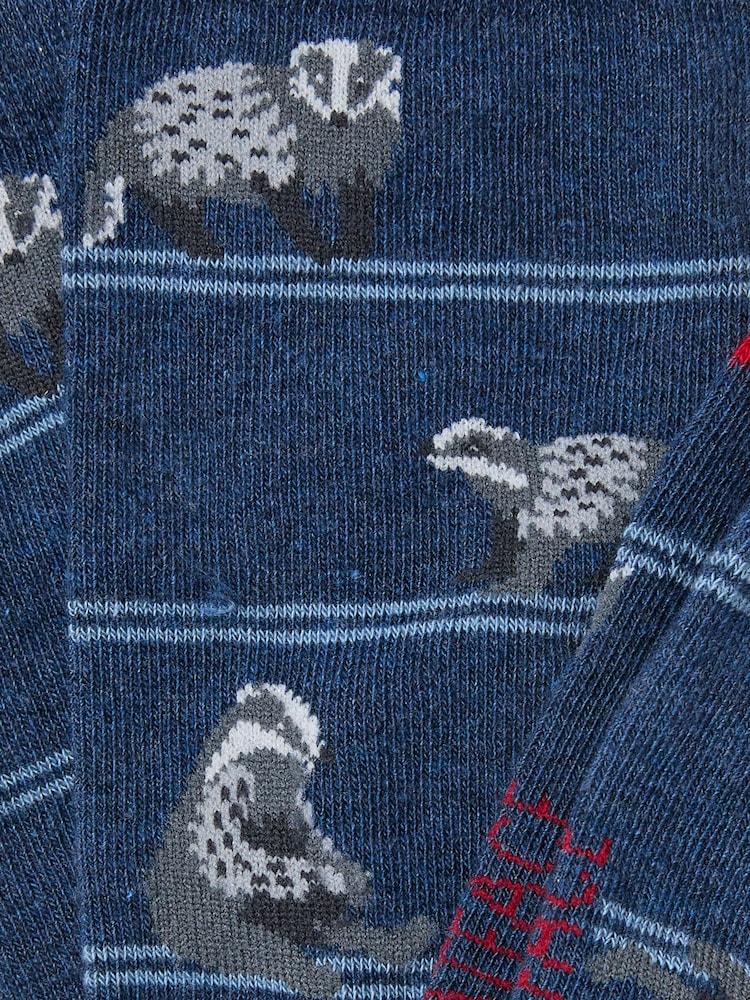 Fat Face Navy Badger Socks