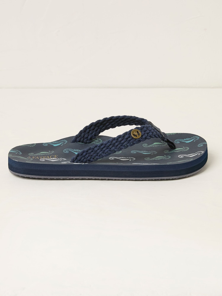 Fat Face Navy Bay Flip Flops