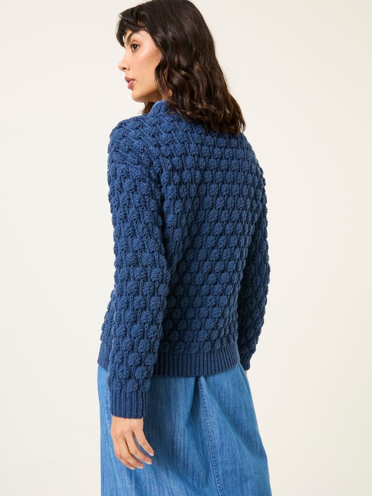 Fat Face Navy Bea Bobble Knitted Jumper