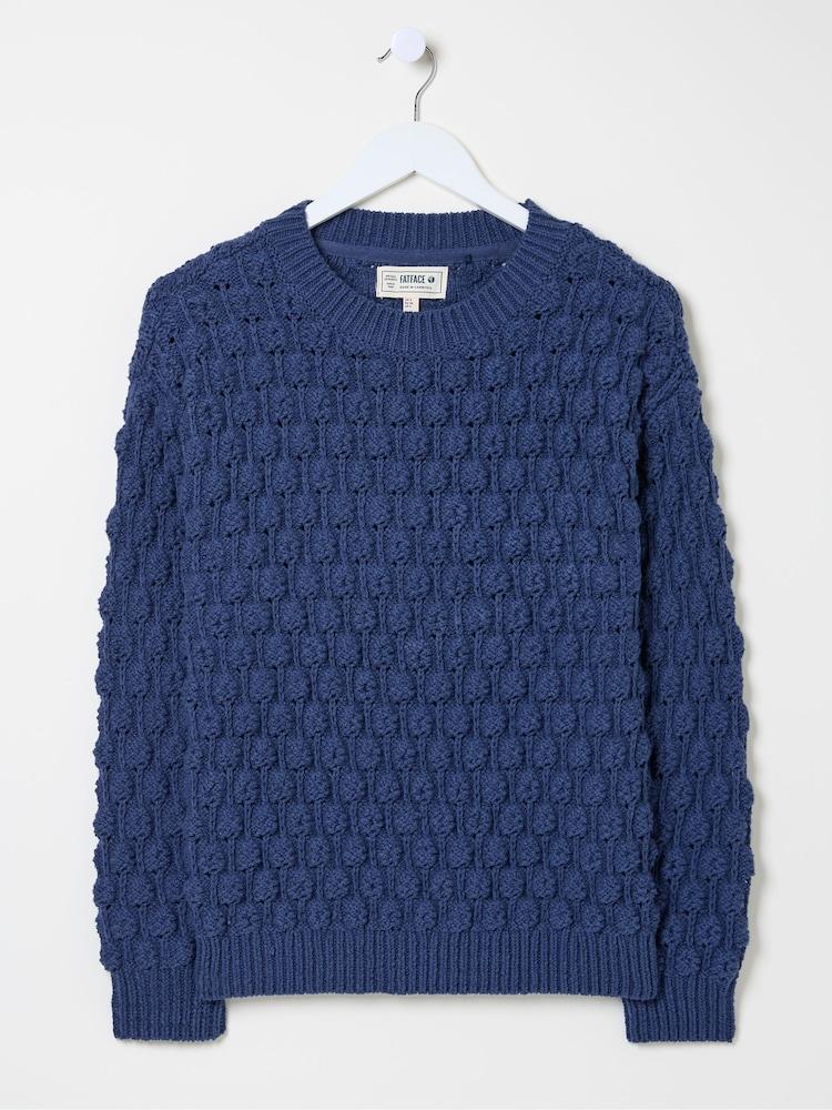 fat face Navy Bea Bobble Knitted Jumper