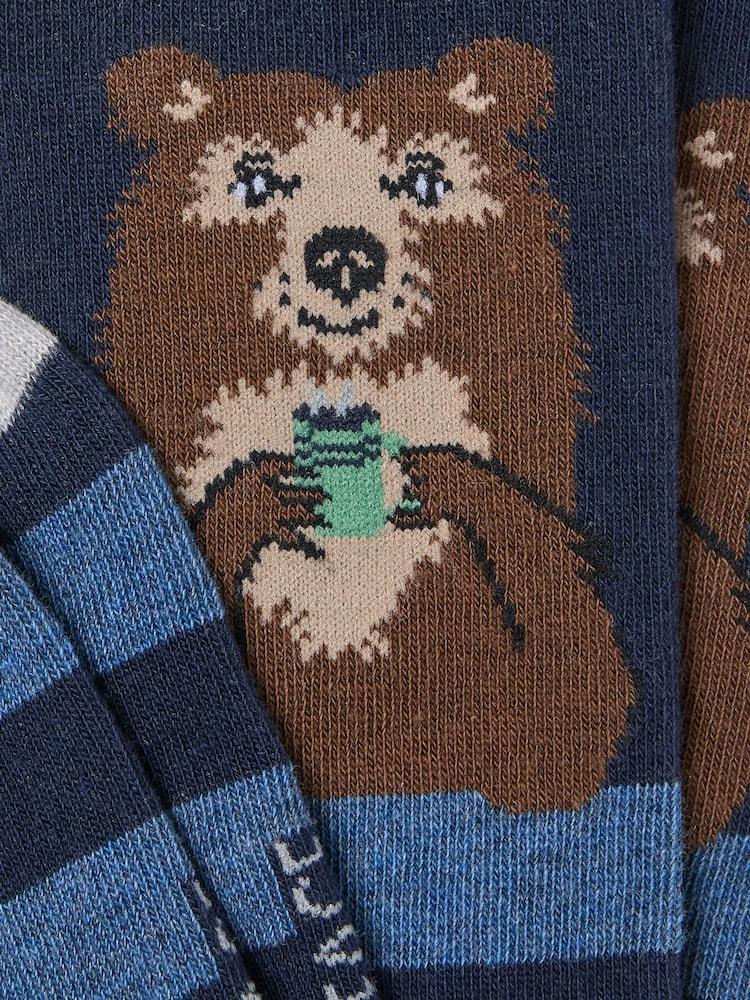 Fat Face Navy Bear Socks