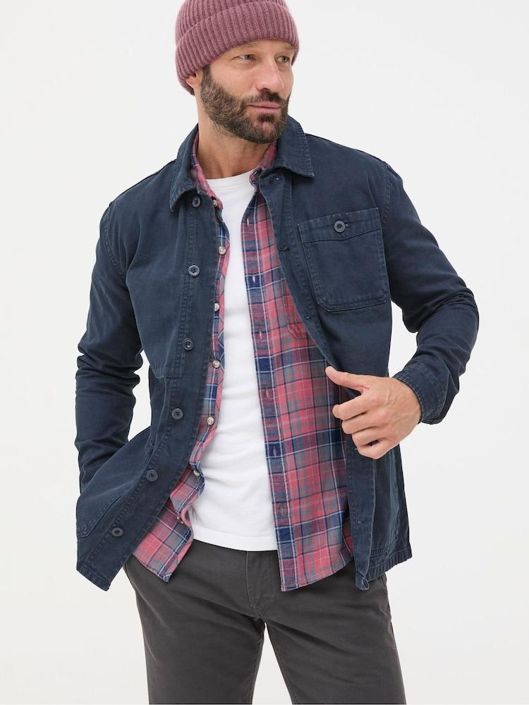 Fat Face Navy Blue Canvas Worker Jacket