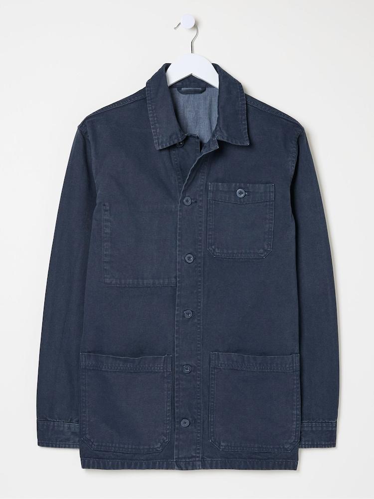 fat face Navy Blue Canvas Worker Jacket