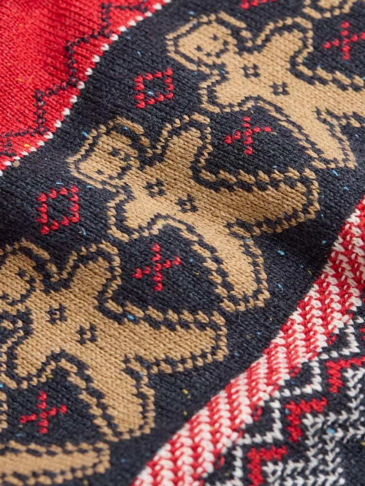 fat face Navy Blue Gingerbread Half Neck Jumper