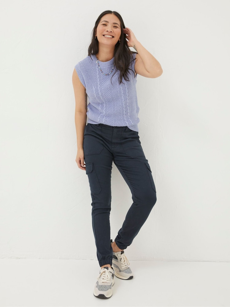 Fat Face Navy Cargo Trousers